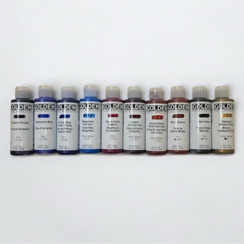 20 Golden Fluid Acrylic Paint Lot Of 20,  4 fl oz Bottles Painting Supplies​ - Picture 3 of 3
